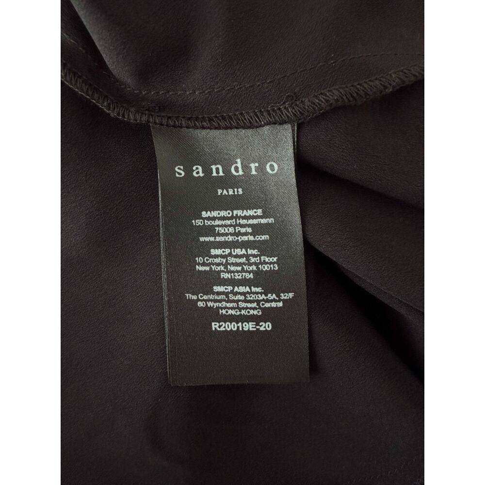 SANDRO Dress Black Guipure Lace Cap Sleeve Fit Flare Party Cocktail Small - Picture 7 of 9